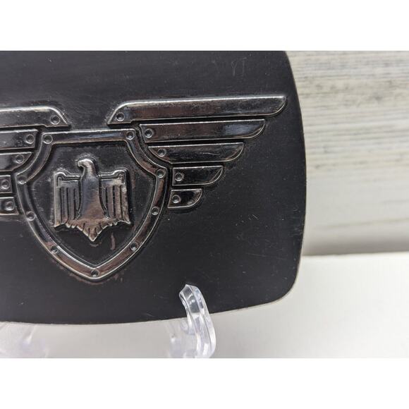RARE Belt Buckle Eagle by Chrome Black Matte Gift approx. 3.5 x 2.5 in - Picture 3 of 6